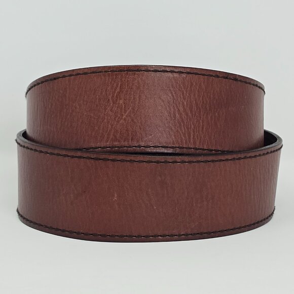 MICHAEL Michael Kors Brown Leather Wide Belt XL Silver Tone Double Prong Buckle main image 6